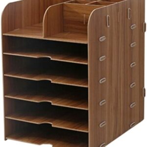 Four-Layer Wooden File Storage Box | Desktop File Sorting Box