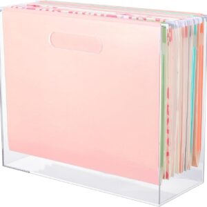 Transparent Hanging File Storage Box | Letter Size Desktop File Sorting Box