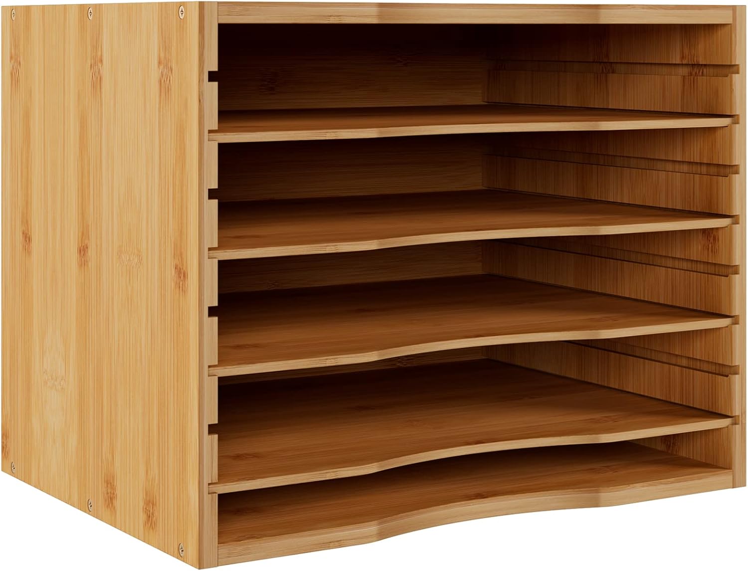Five-Layer Bamboo File Storage Box | Desktop File Sorting Rack