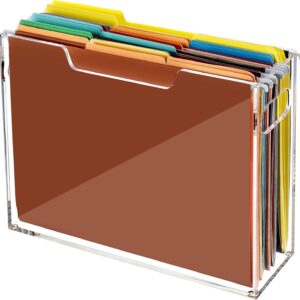 Narrow Transparent File Storage Box | Desktop Hanging Folder Organizer