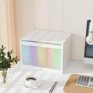 White Bamboo and Wood Lid File Storage Box | Dustproof Hanging File Organizer