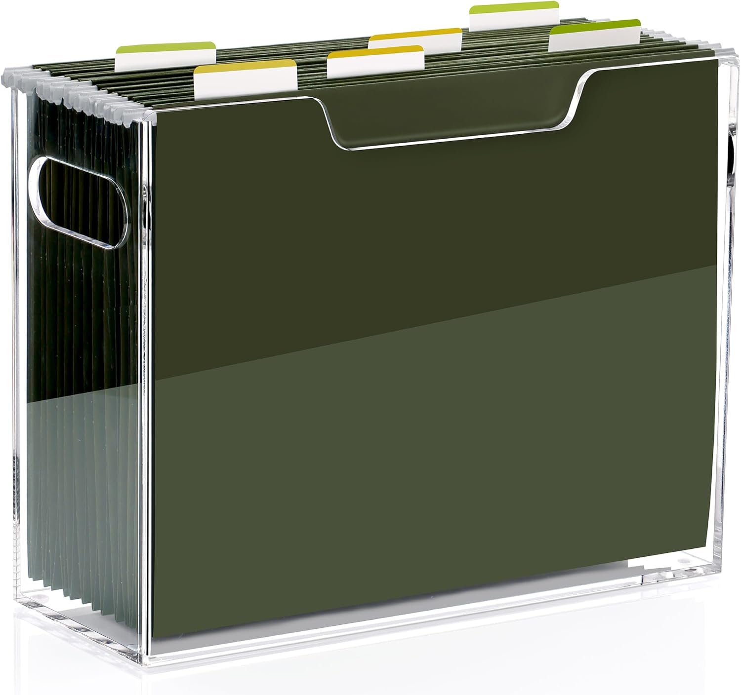 Portable Transparent Hanging File Storage Box | Home and Office File Organizer