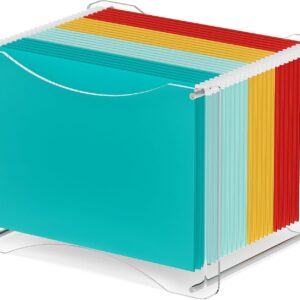 Smooth Track Acrylic File Storage Box | Portable Hanging File Organizer