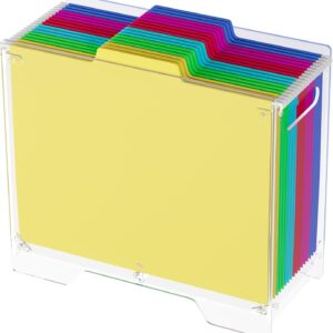 Vertical Transparent File Storage Box | Hanging Folder Desktop Organizer