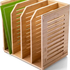 Bamboo Magazine and File Storage Box | Desktop Document Organizer